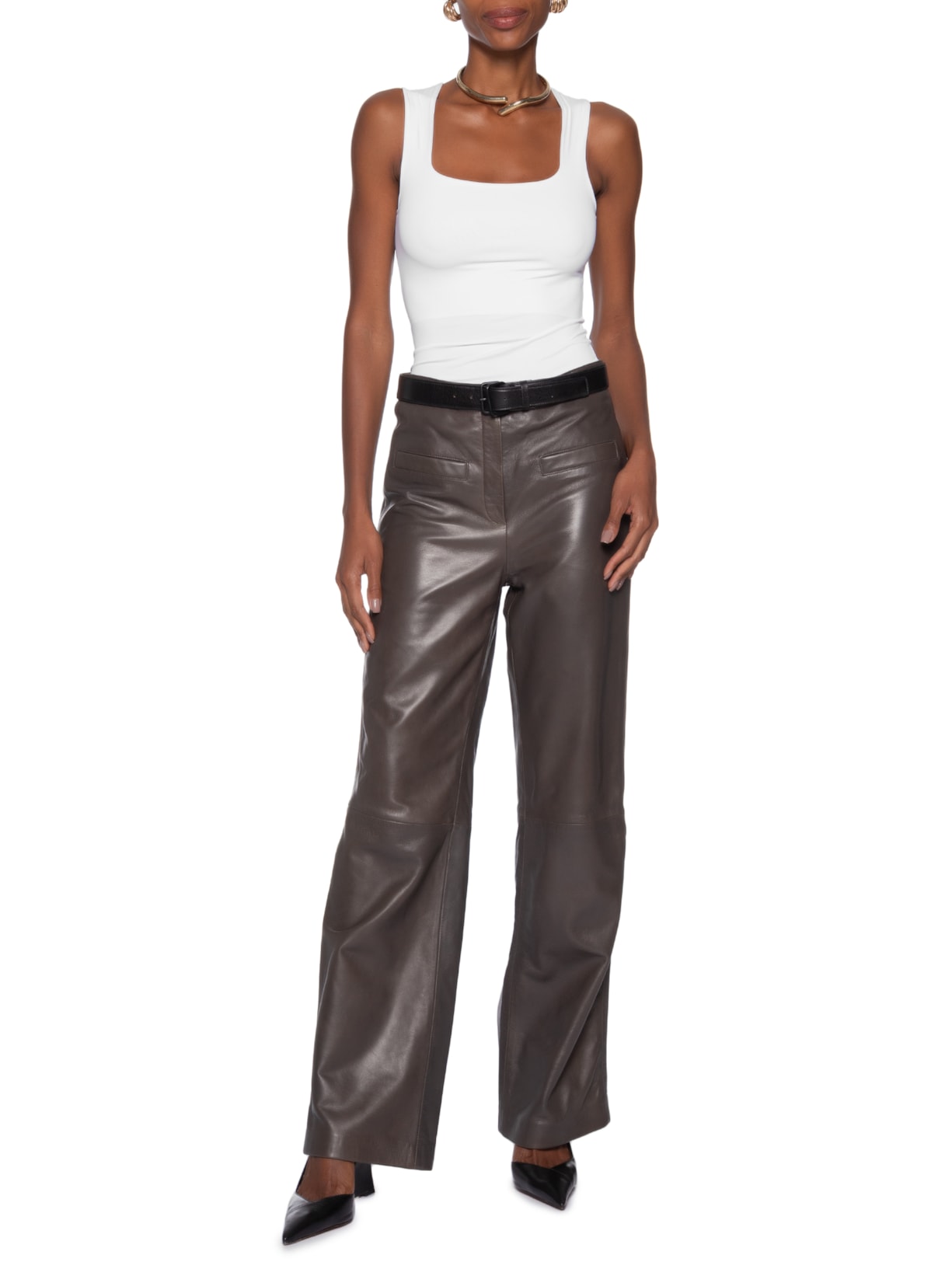 Regata Feminina em Poliamida com Decote Quadrado – Branco Market 33