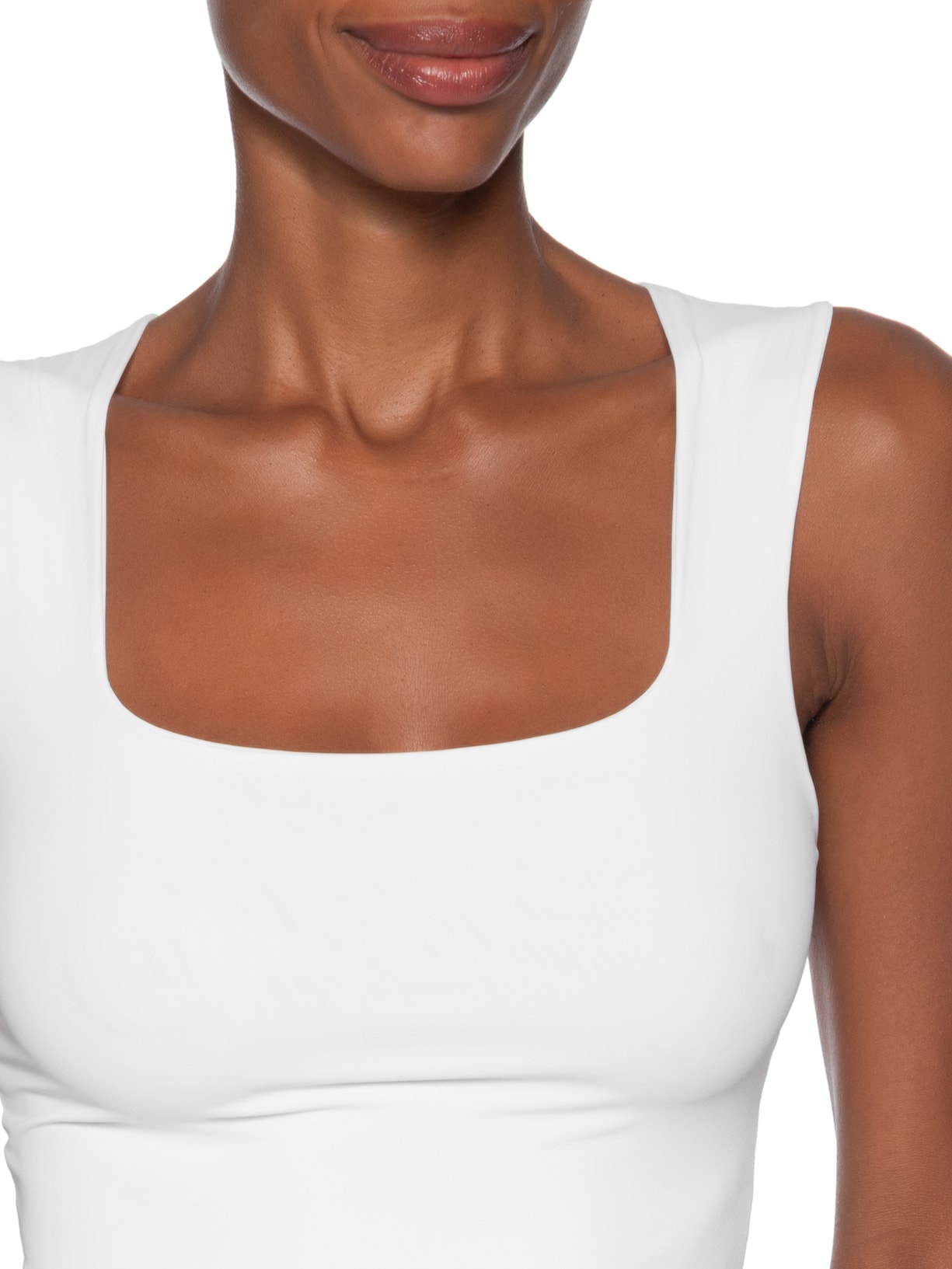 Regata Feminina em Poliamida com Decote Quadrado – Branco Market 33