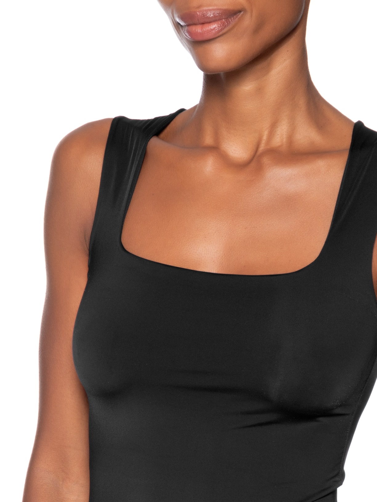 Regata Feminina em Poliamida com Decote Quadrado – Preto Market 33