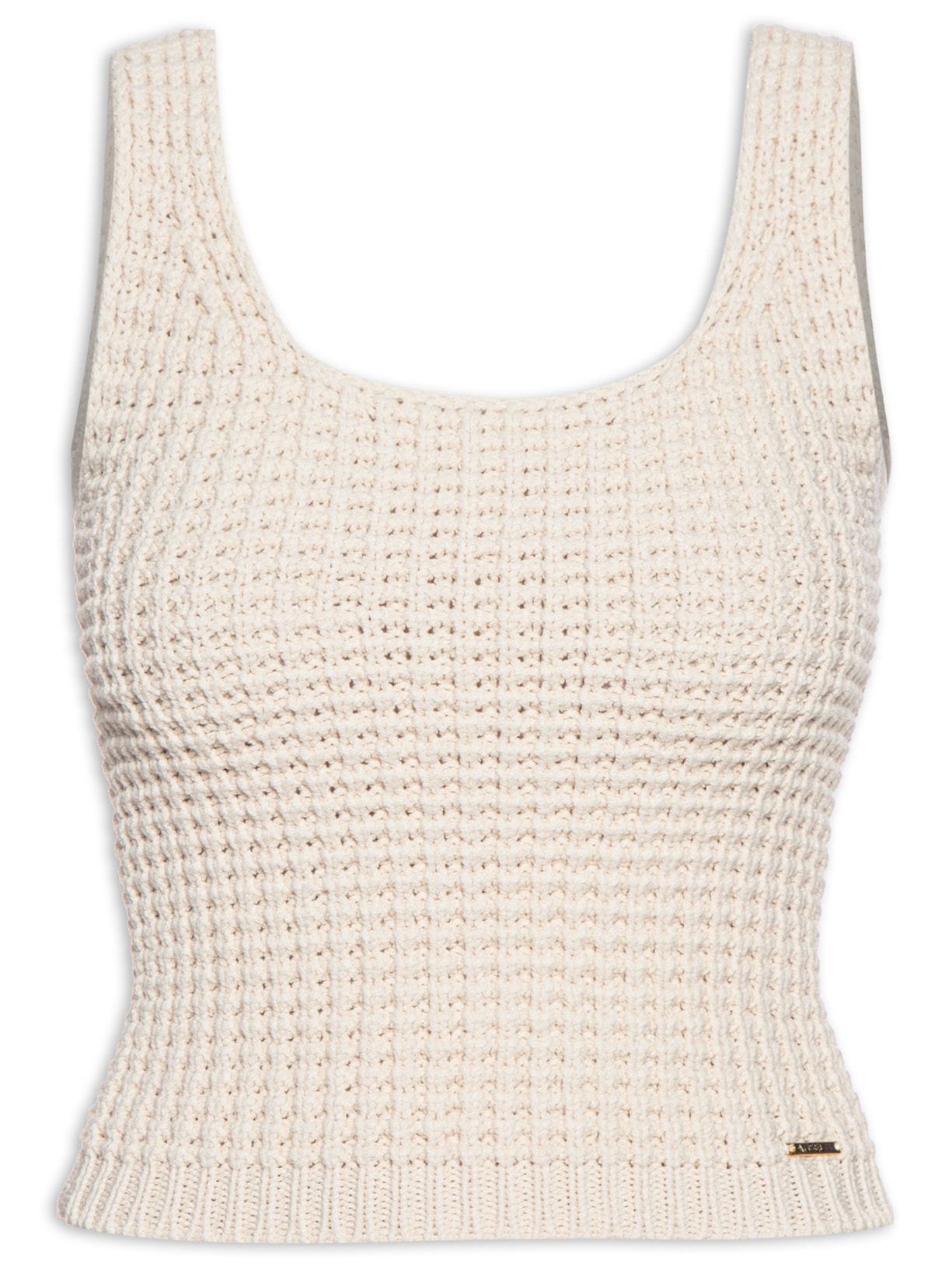 Regata Feminina Em Ponto Pérola Off White  Anselmi