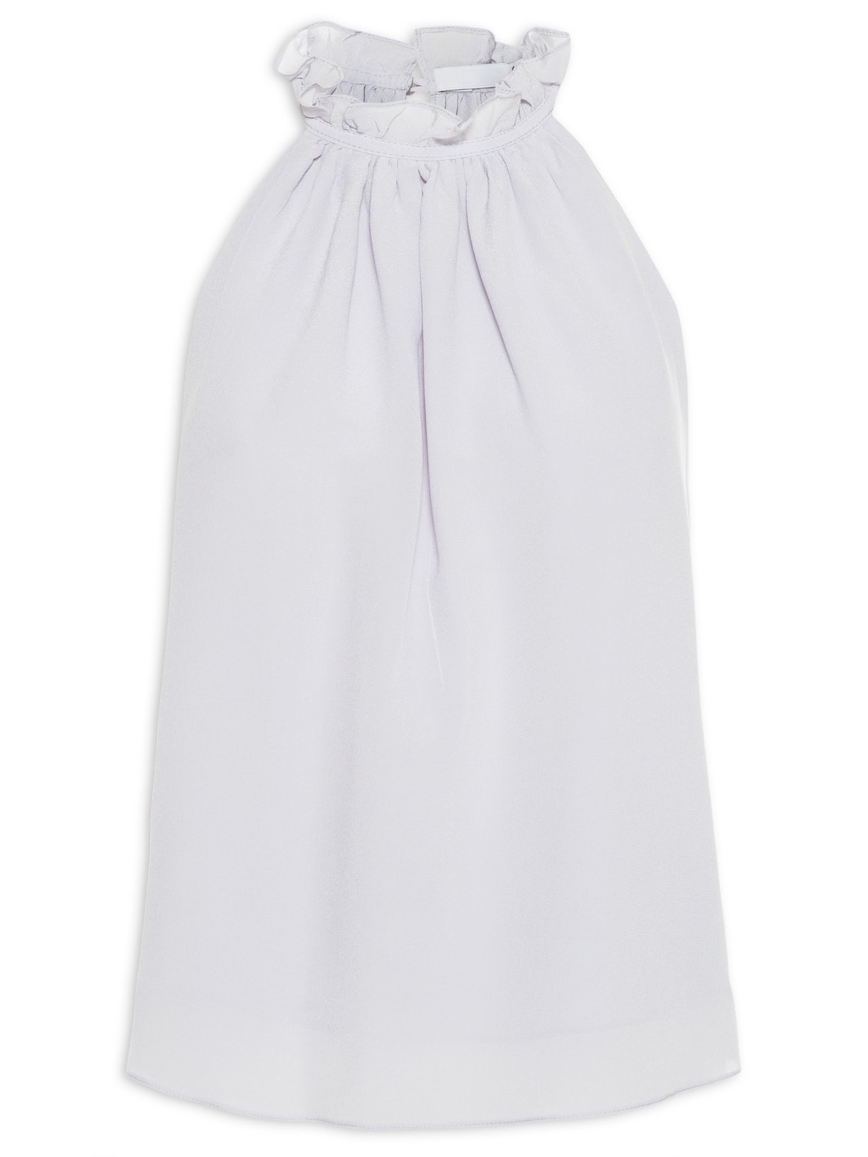 Regata Feminina Em Seda Pura Fluida Com Franzido - Lilás