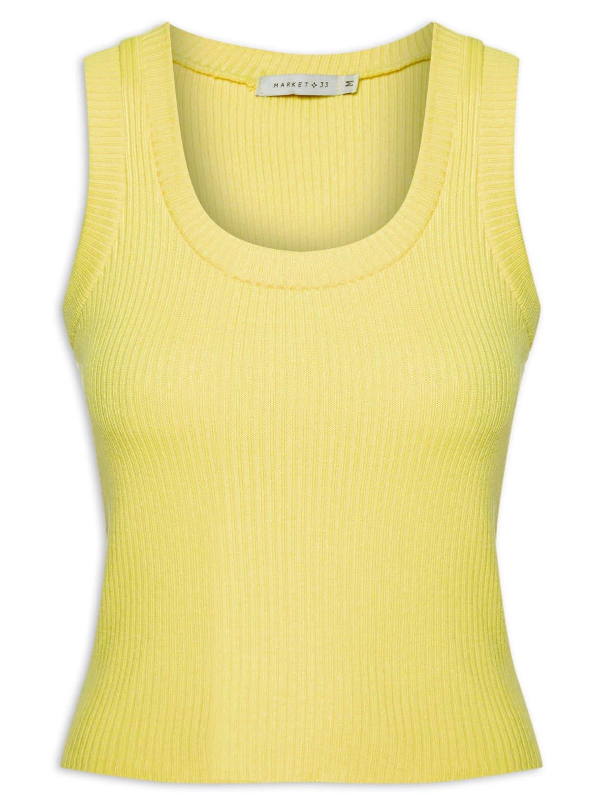 Regata Feminina Em Tricot - Amarelo