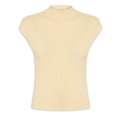 Regata Feminina Em Tricot - Amarelo