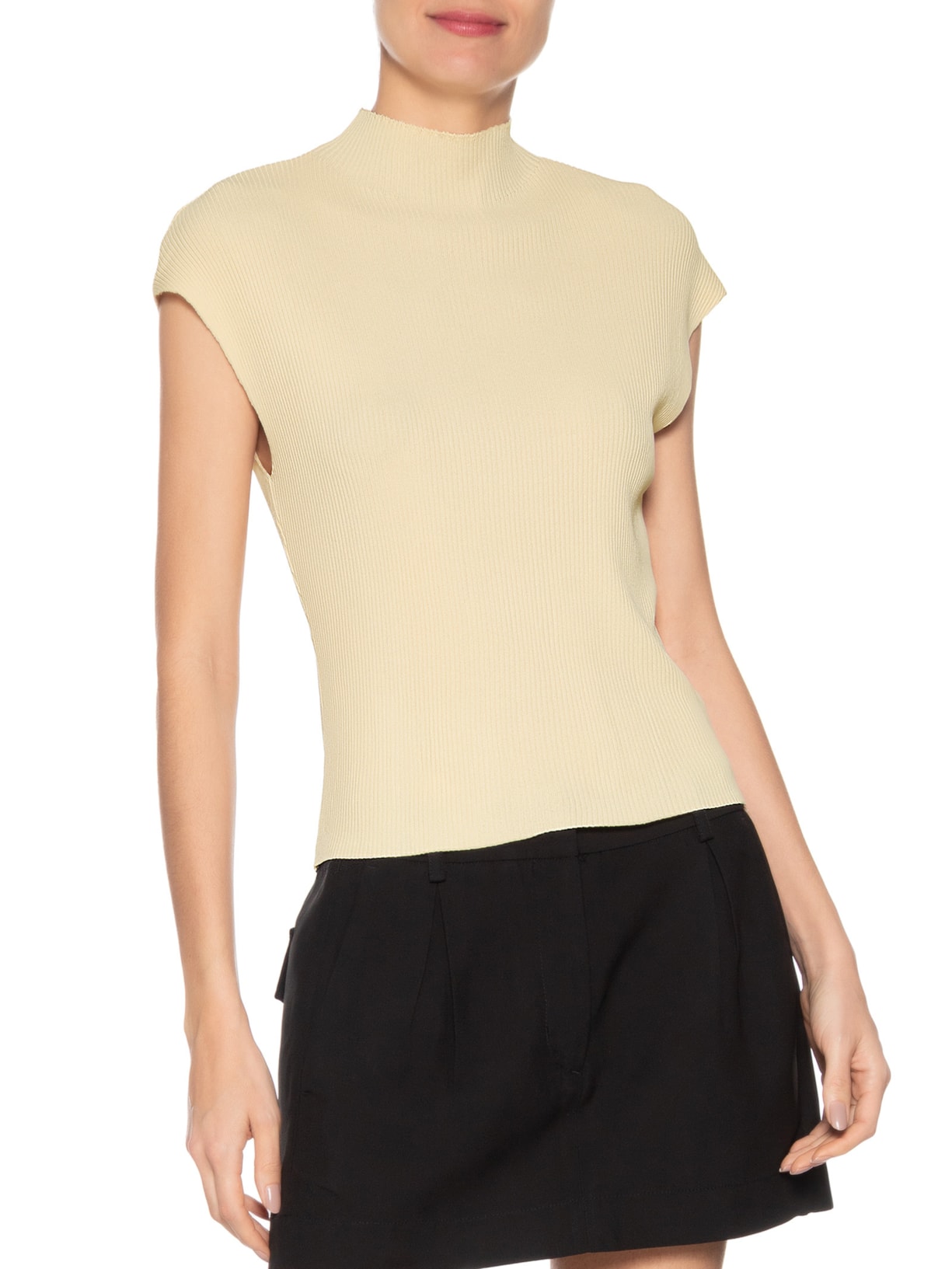 Regata Feminina Em Tricot Amarelo Market 33
