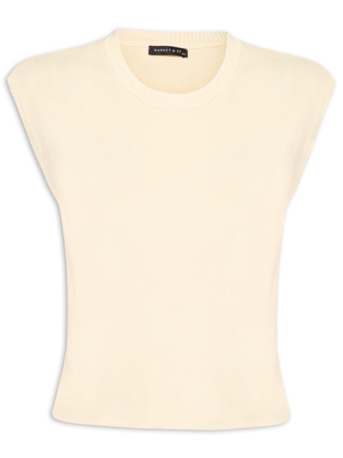 Regata Feminina Em Tricot - Amarelo