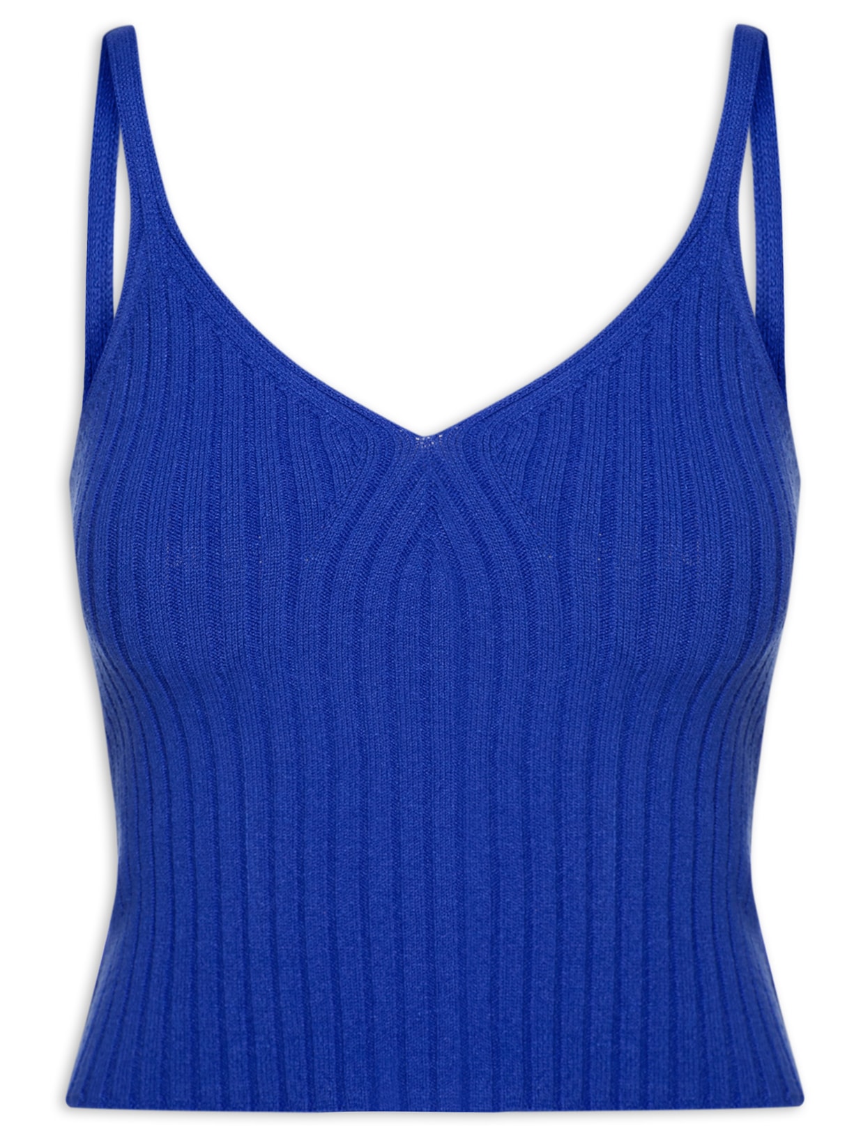 Regata Feminina Em Tricot - Azul