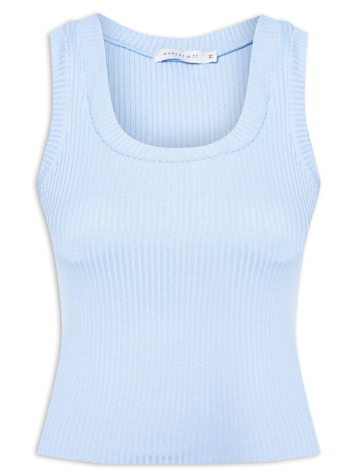 Regata Feminina Em Tricot - Azul