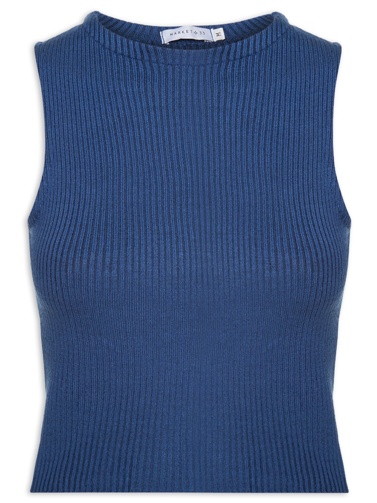 Regata Feminina Em Tricot - Azul