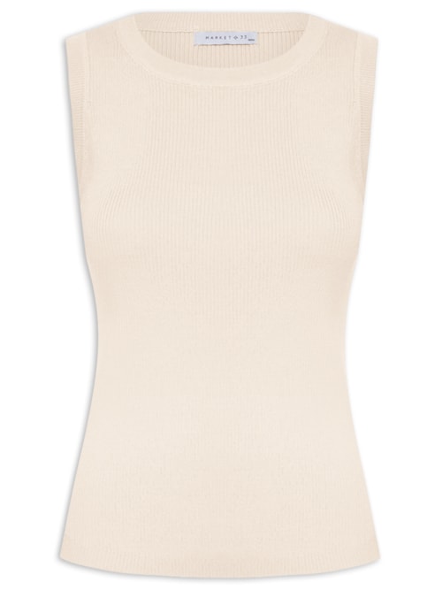 Regata Feminina Em Tricot - Bege