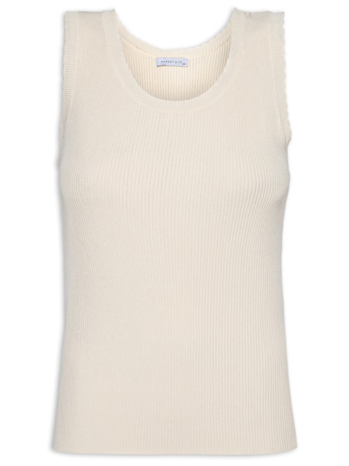 Regata Feminina Em Tricot - Bege