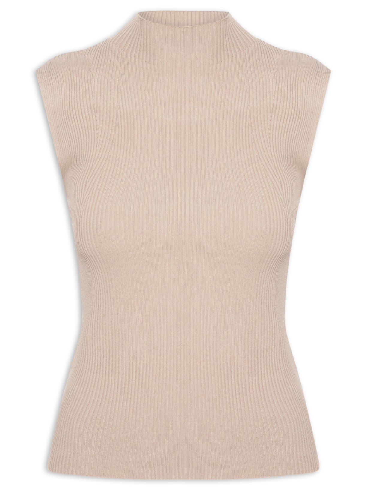 Regata Feminina Em Tricot - Bege