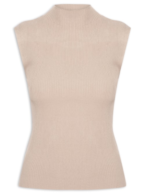 Regata Feminina Em Tricot - Bege