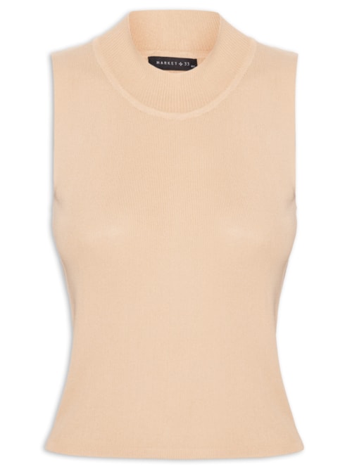 Regata Feminina Em Tricot - Bege