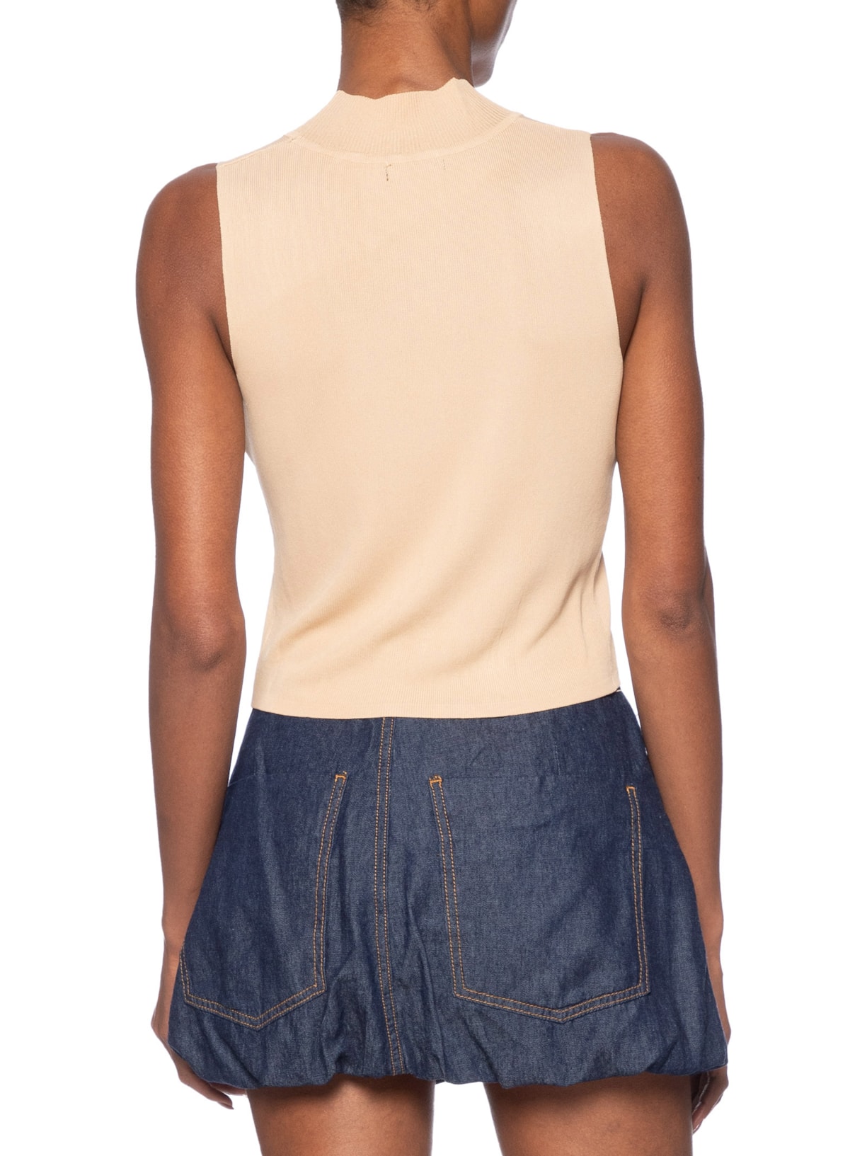 Regata Feminina Em Tricot Bege Market 33