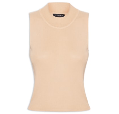 Regata Feminina Em Tricot - Bege