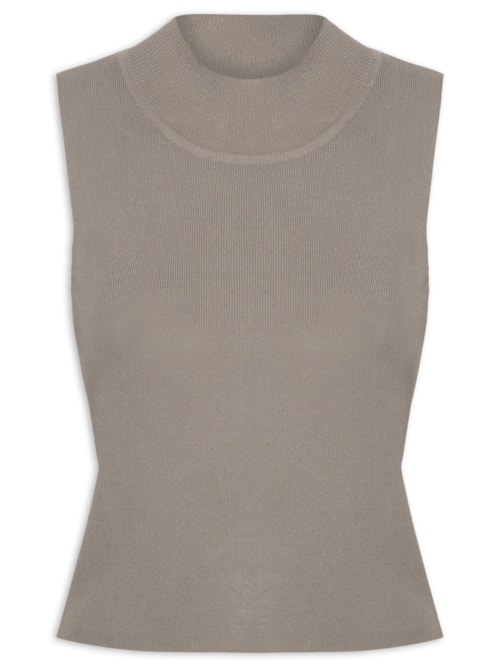 Regata Feminina Em Tricot - Bege