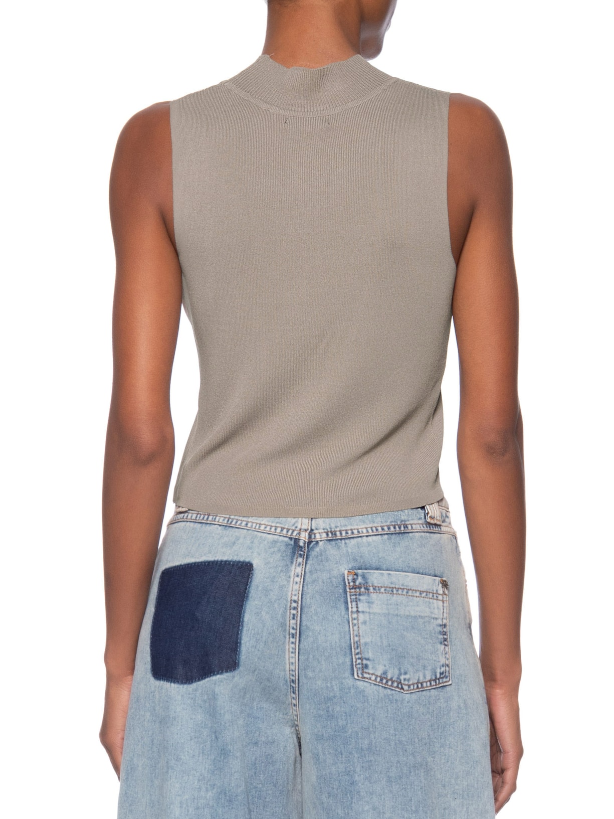 Regata Feminina Em Tricot Bege Market 33