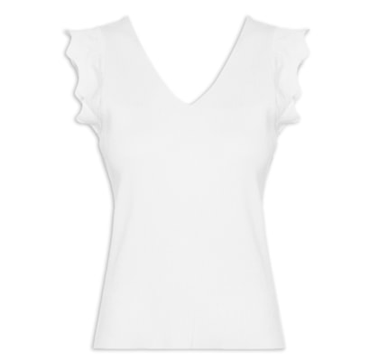 Regata Feminina Em Tricot - Branco