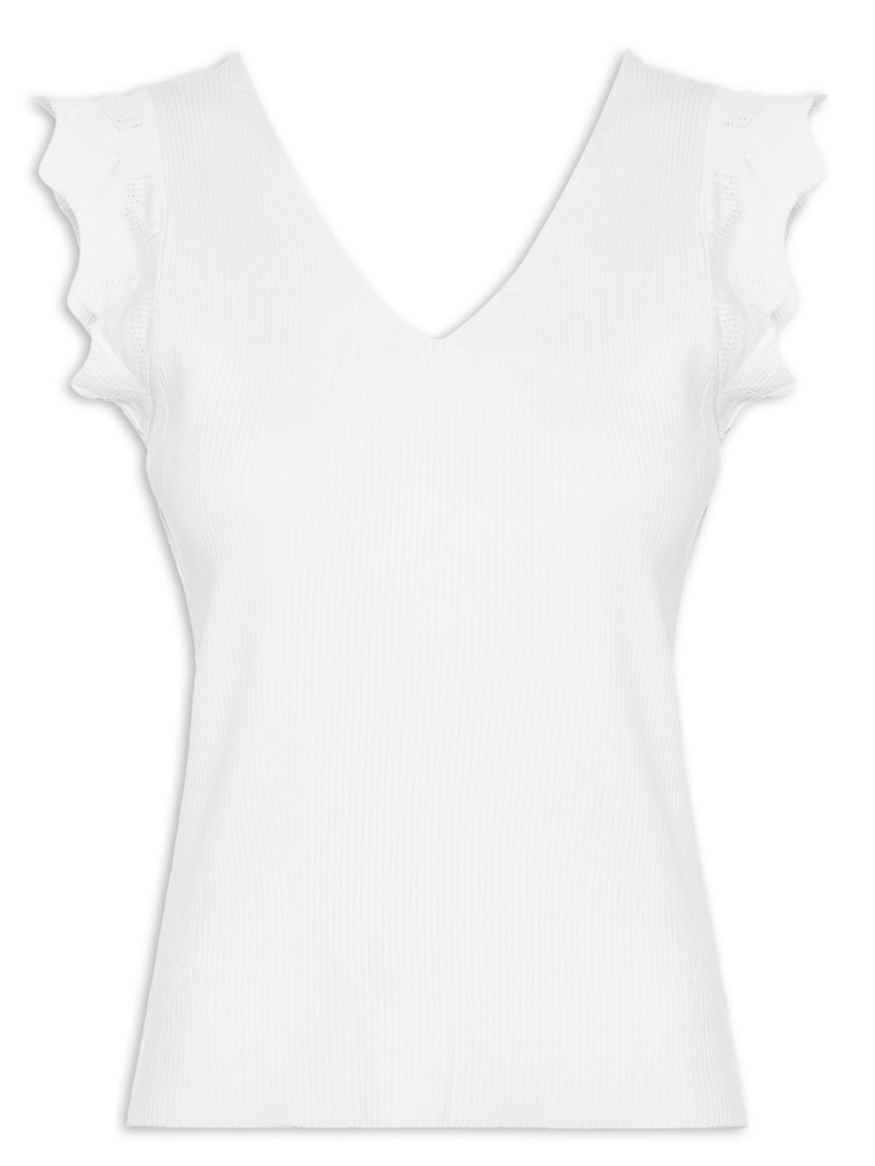 Regata Feminina Em Tricot - Branco
