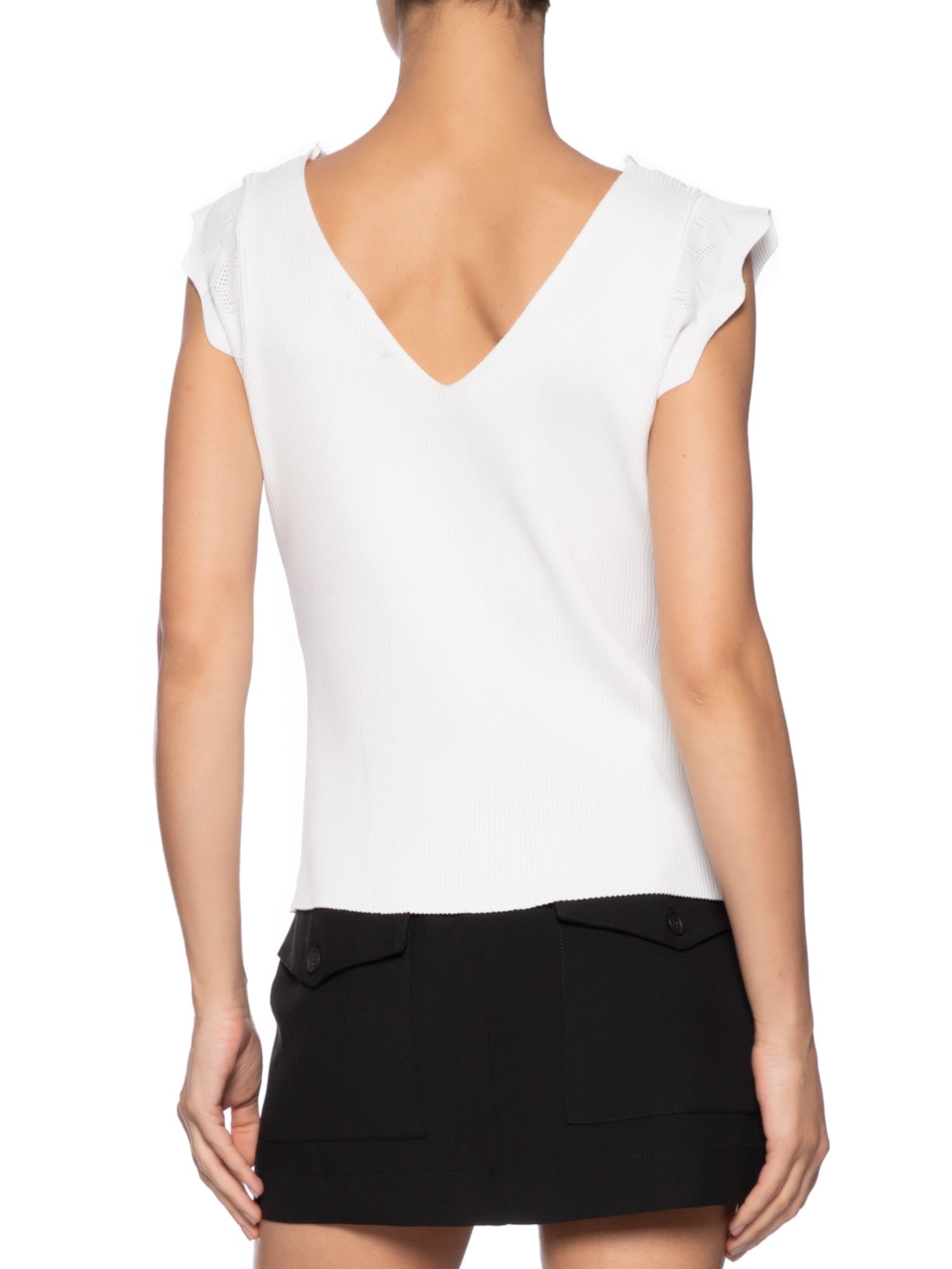 Regata Feminina Em Tricot Branco Market 33