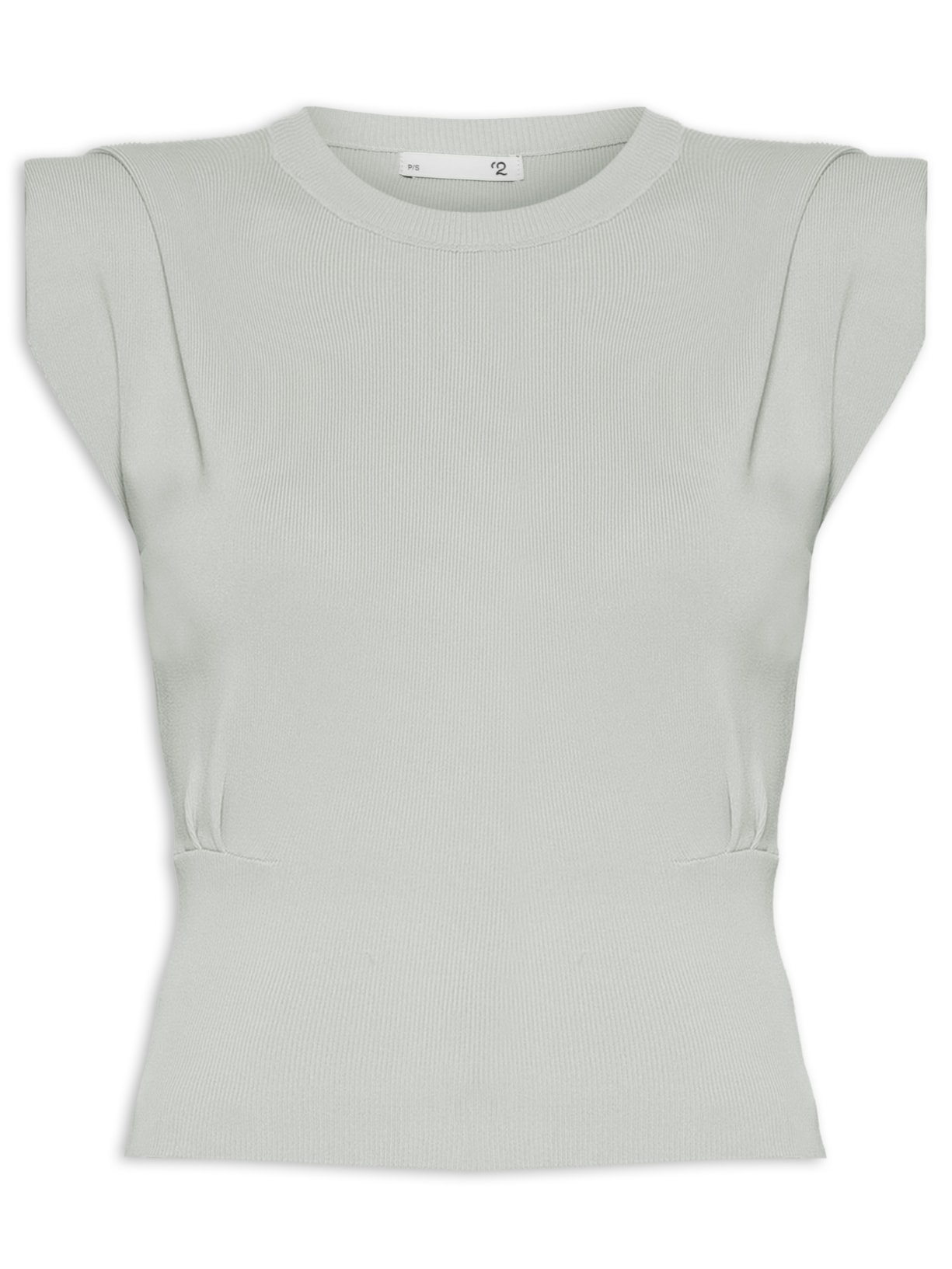 Regata Feminina Em Tricot - Cinza