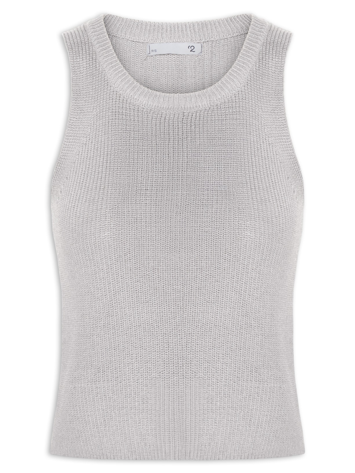 Regata Feminina Em Tricot - Cinza