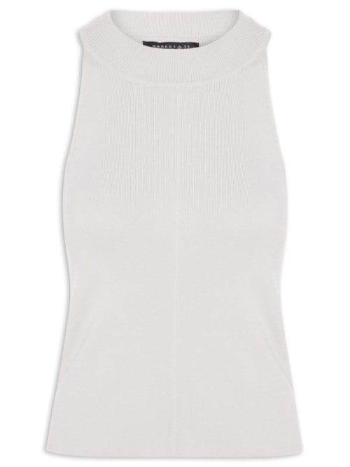 Regata Feminina Em Tricot - Cinza