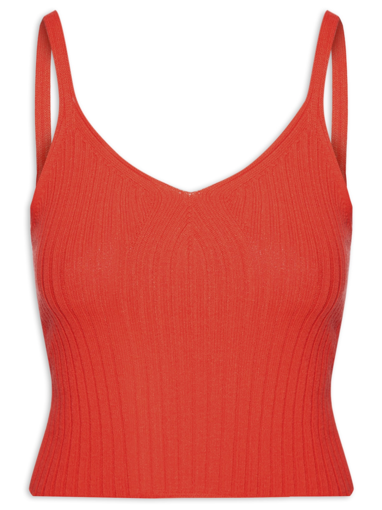 Regata Feminina Em Tricot - Laranja