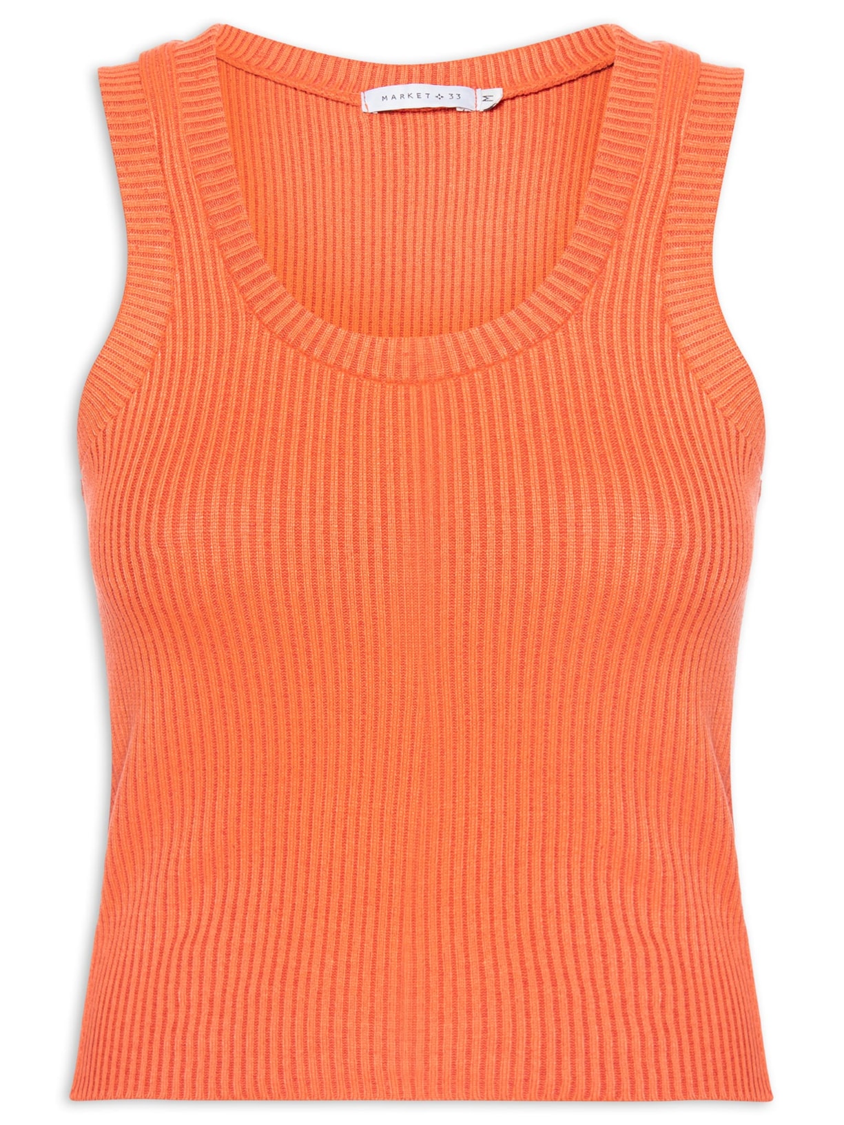 Regata Feminina Em Tricot - Laranja