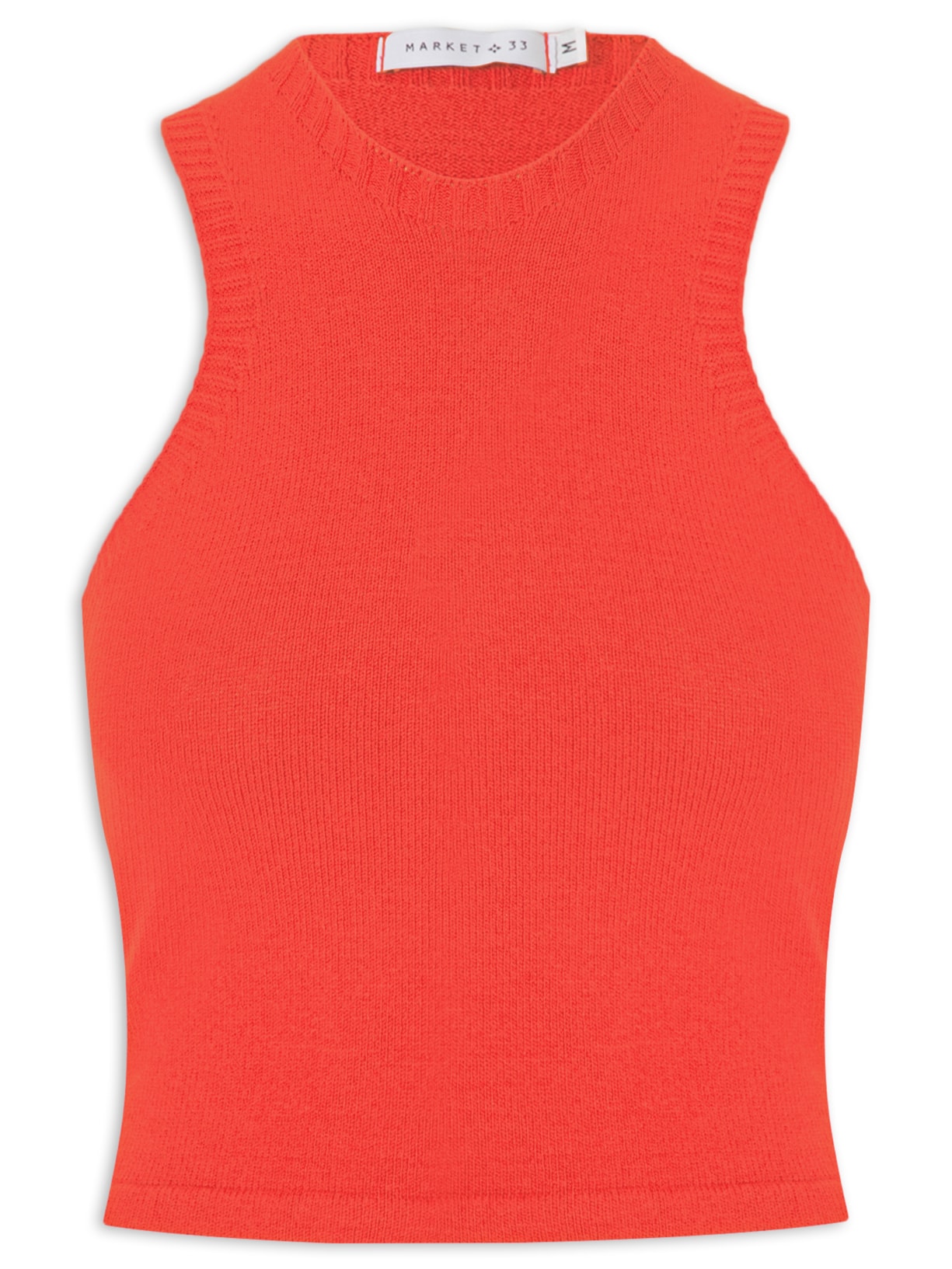 Regata Feminina Em Tricot - Laranja