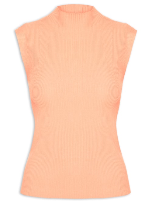 Regata Feminina Em Tricot - Laranja