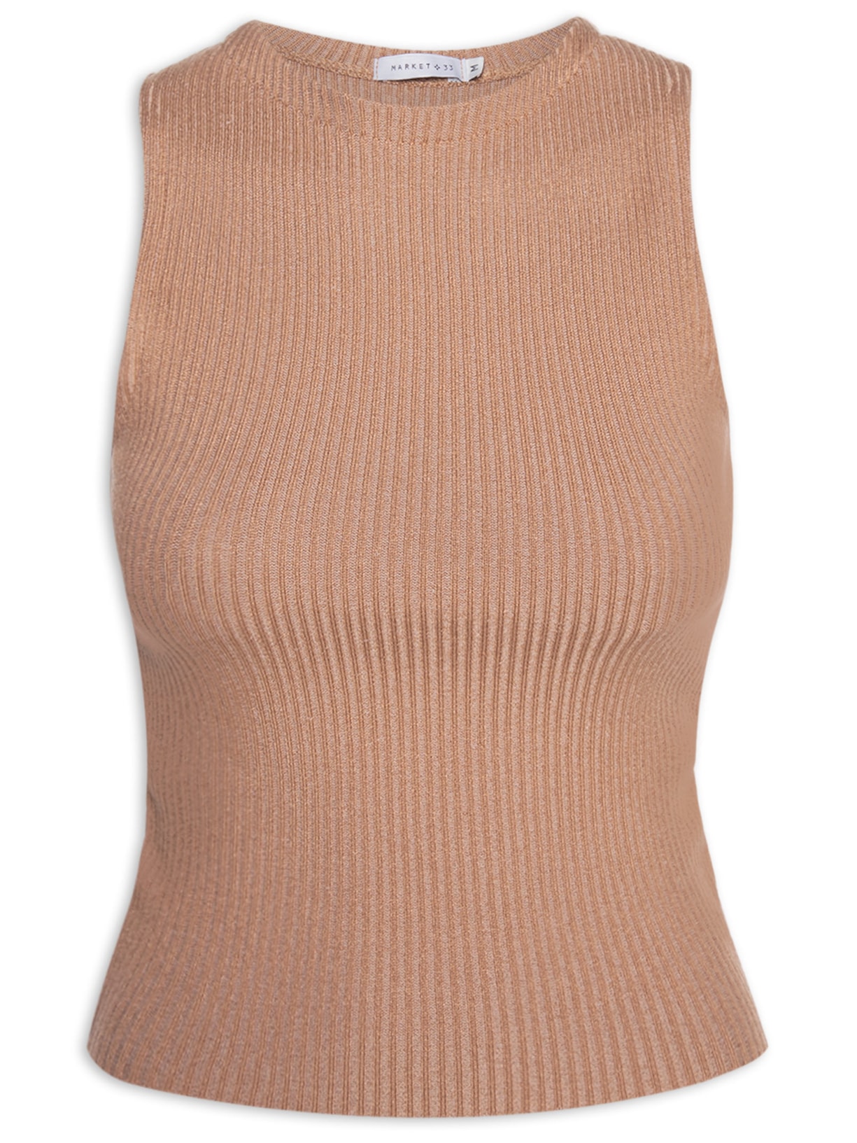 Regata Feminina Em Tricot - Marrom