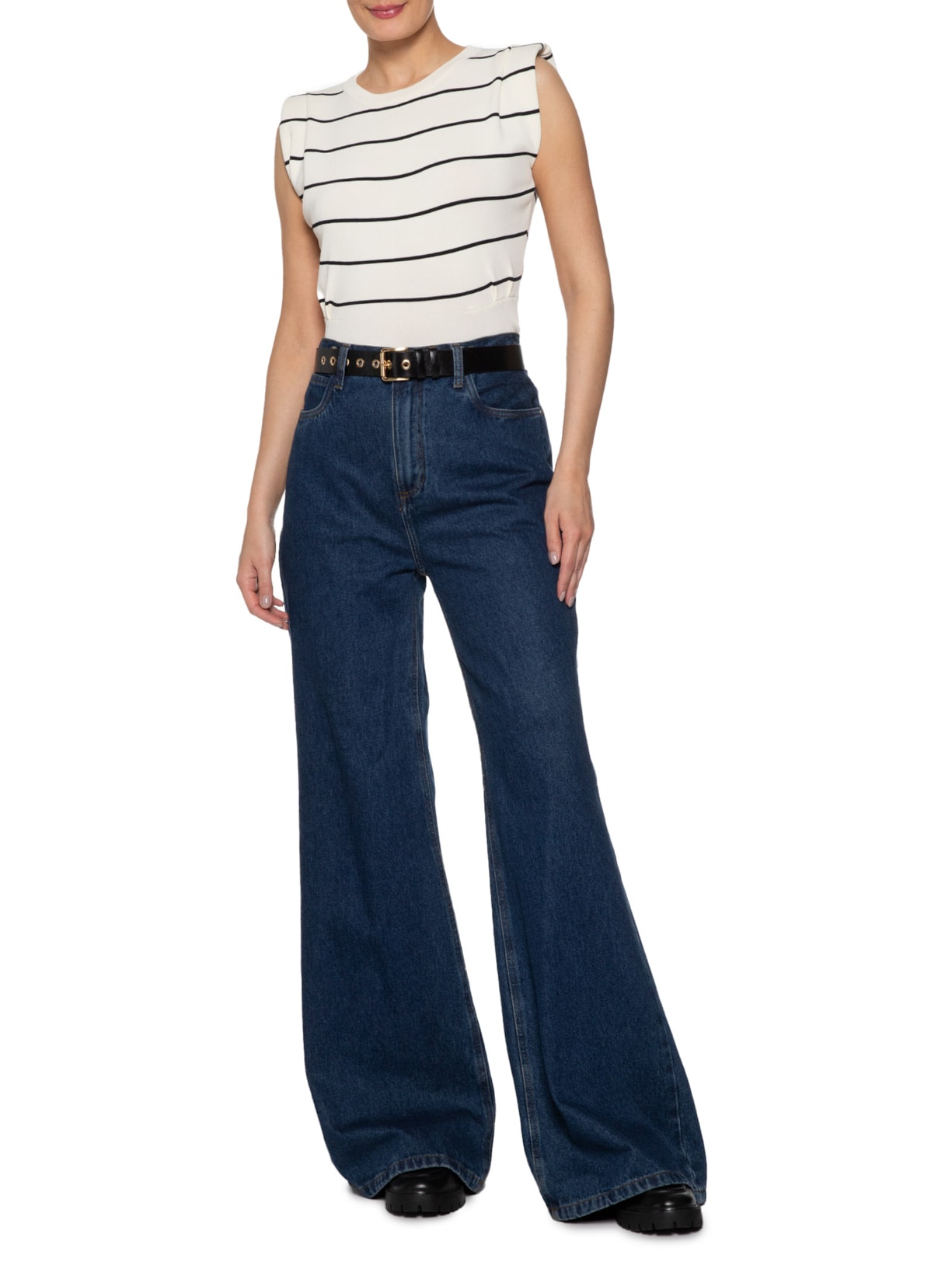 Regata Feminina Em Tricot Off White  '2Essential