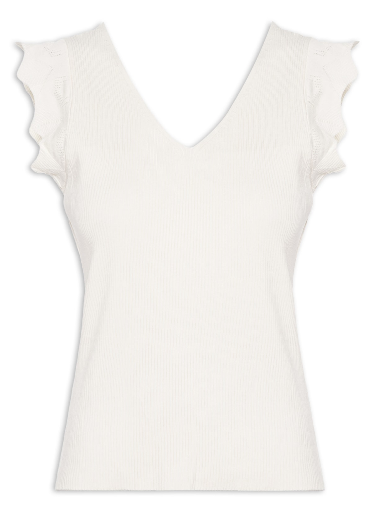 Regata Feminina Em Tricot - Off White