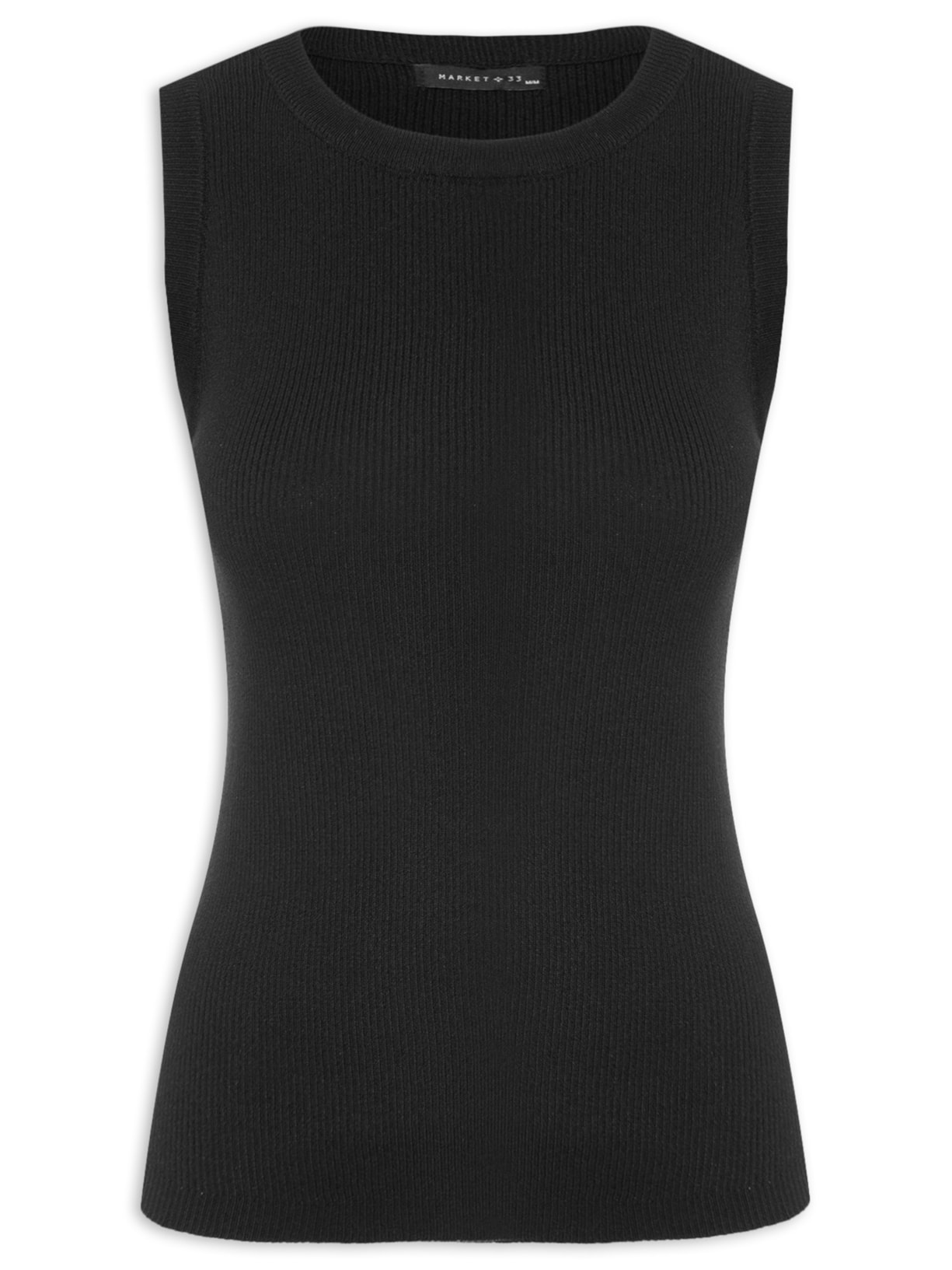 Regata Feminina Em Tricot - Preto