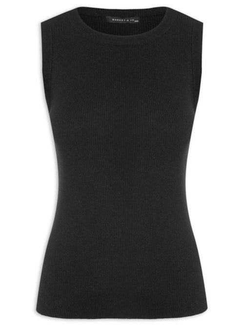 Regata Feminina Em Tricot - Preto