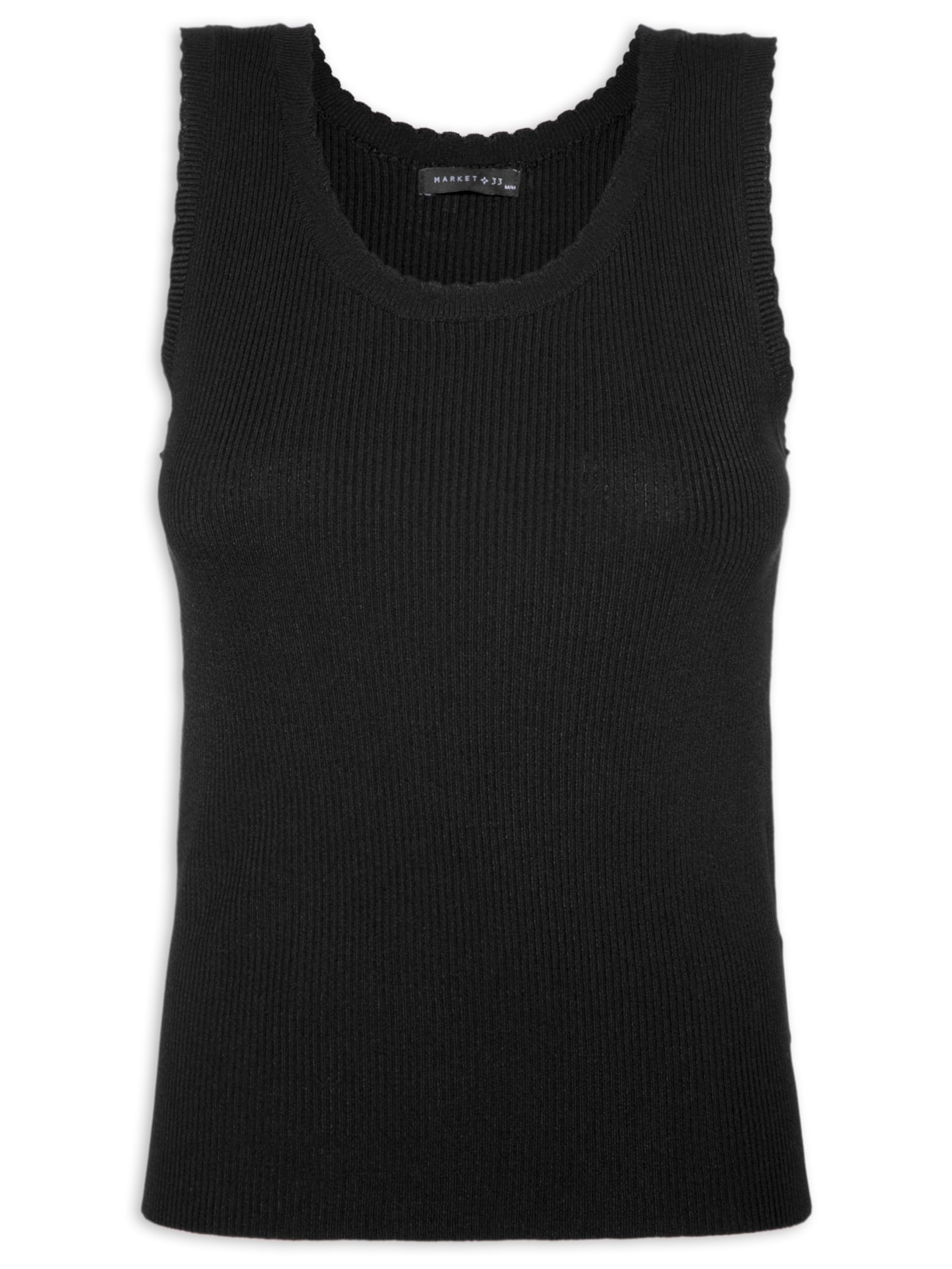 Regata Feminina Em Tricot - Preto