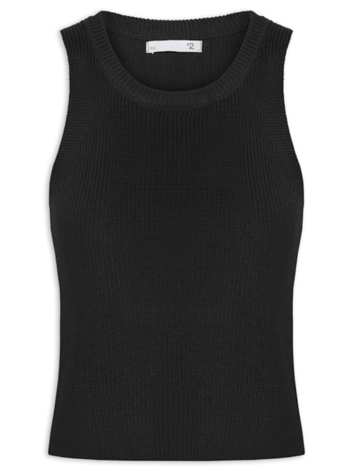 Regata Feminina Em Tricot - Preto