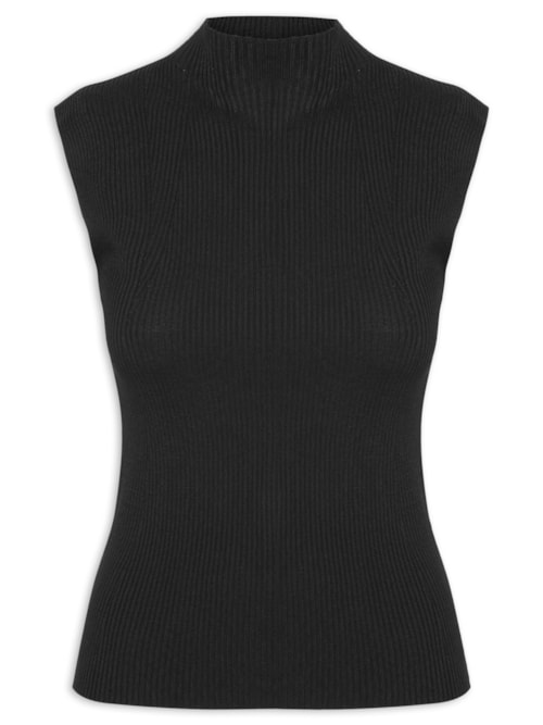 Regata Feminina Em Tricot - Preto