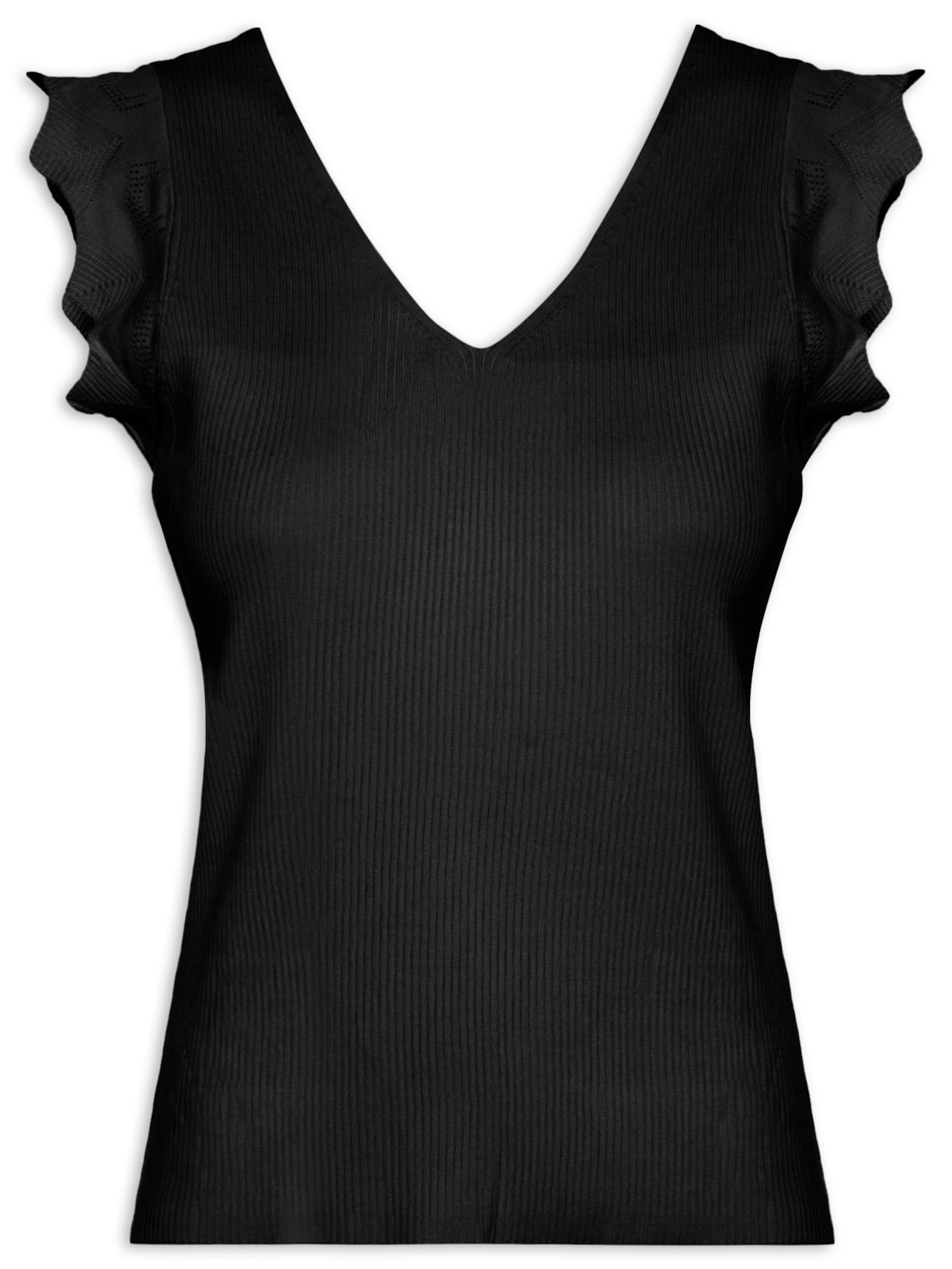 Regata Feminina Em Tricot - Preto