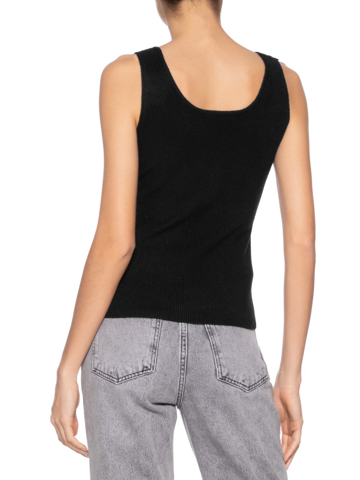 Regata Feminina em Tricot Preto Market 33