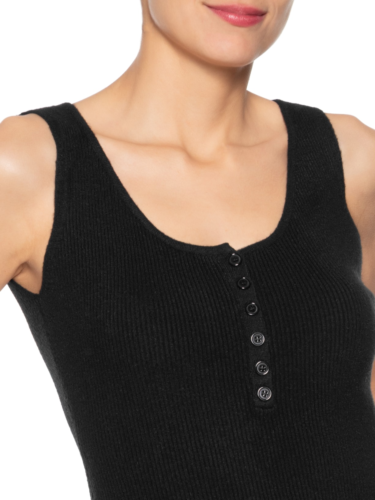 Regata Feminina em Tricot Preto Market 33