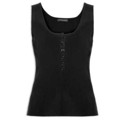 Regata Feminina em Tricot - Preto