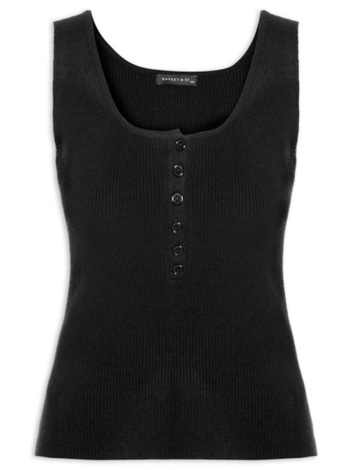 Regata Feminina em Tricot - Preto