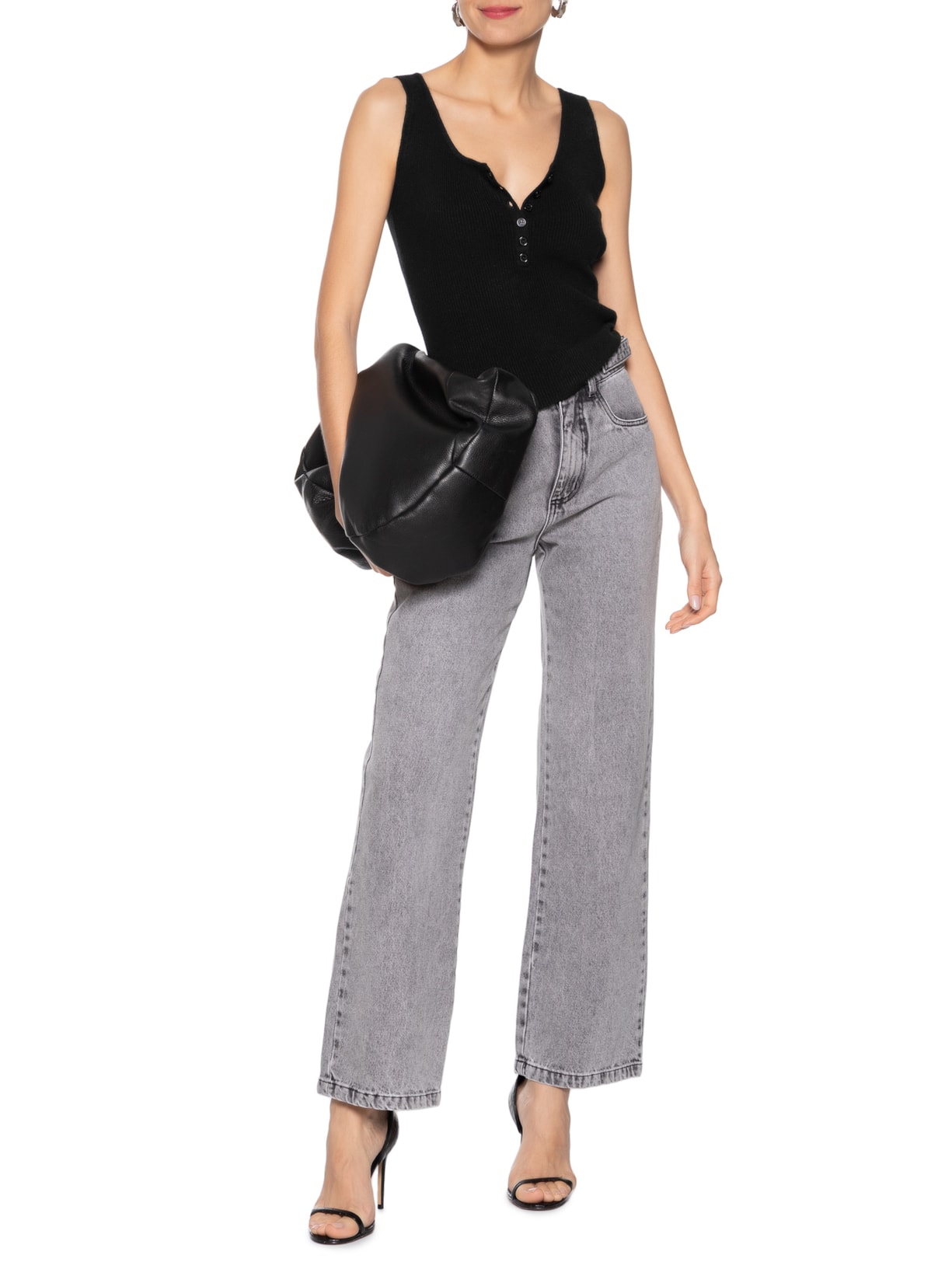 Regata Feminina em Tricot Preto Market 33