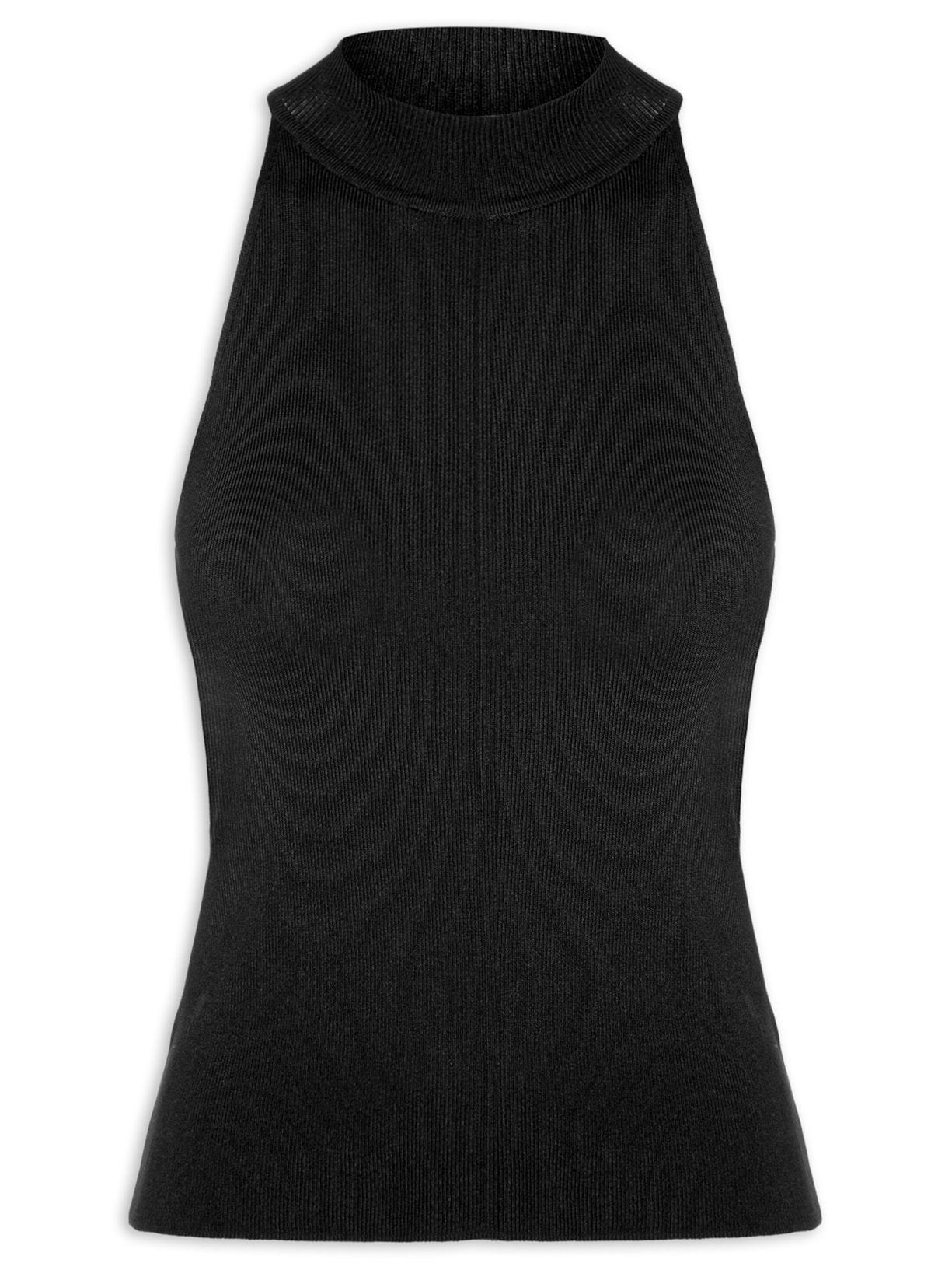 Regata Feminina Em Tricot Preto Market 33