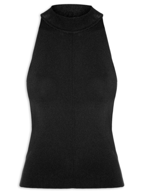 Regata Feminina Em Tricot - Preto