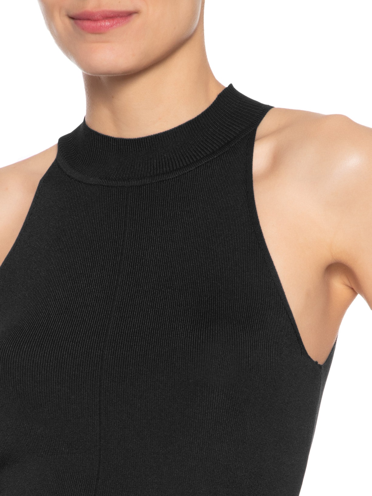 Regata Feminina Em Tricot Preto Market 33