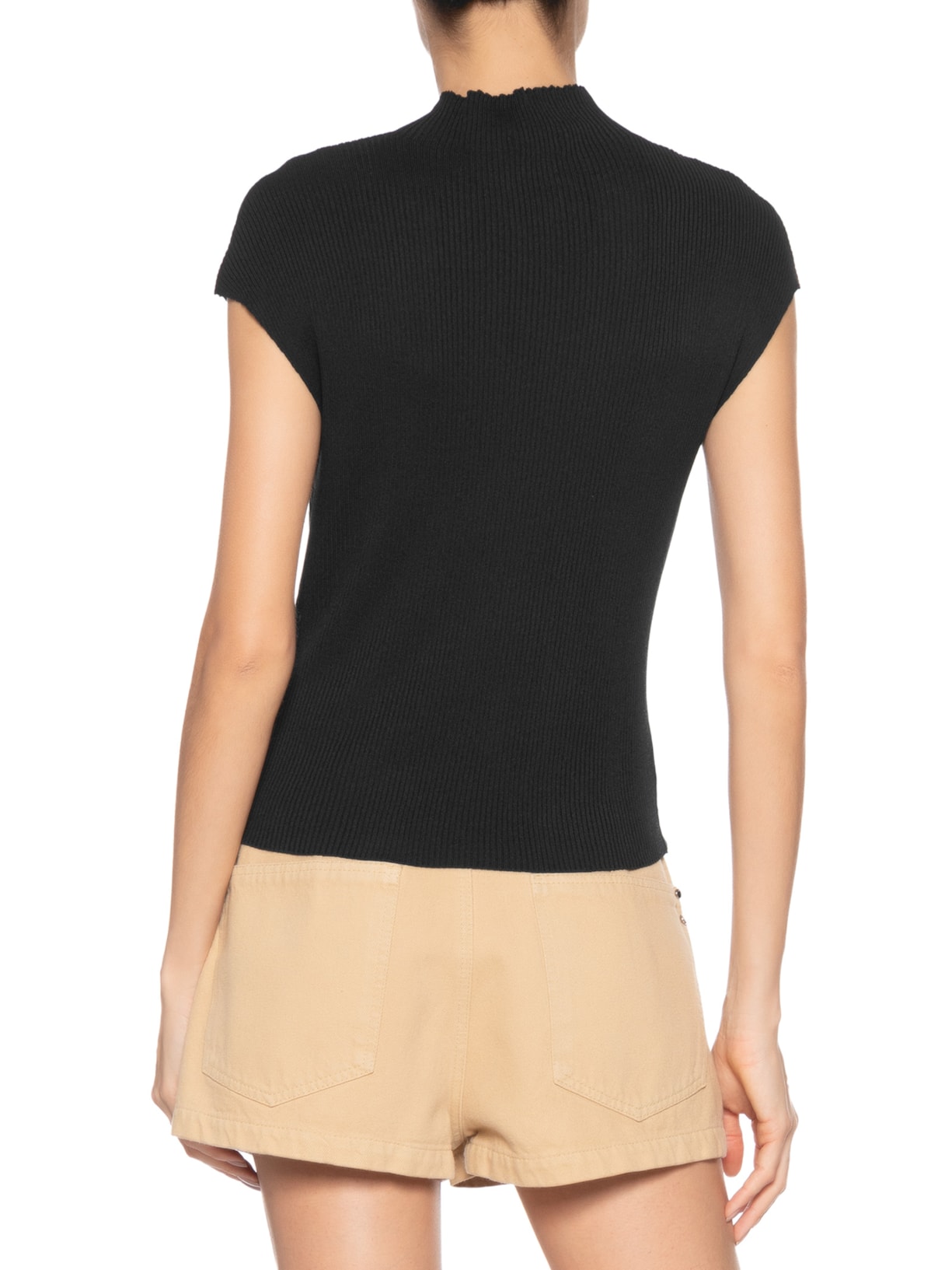 Regata Feminina em Tricot Preto Market 33