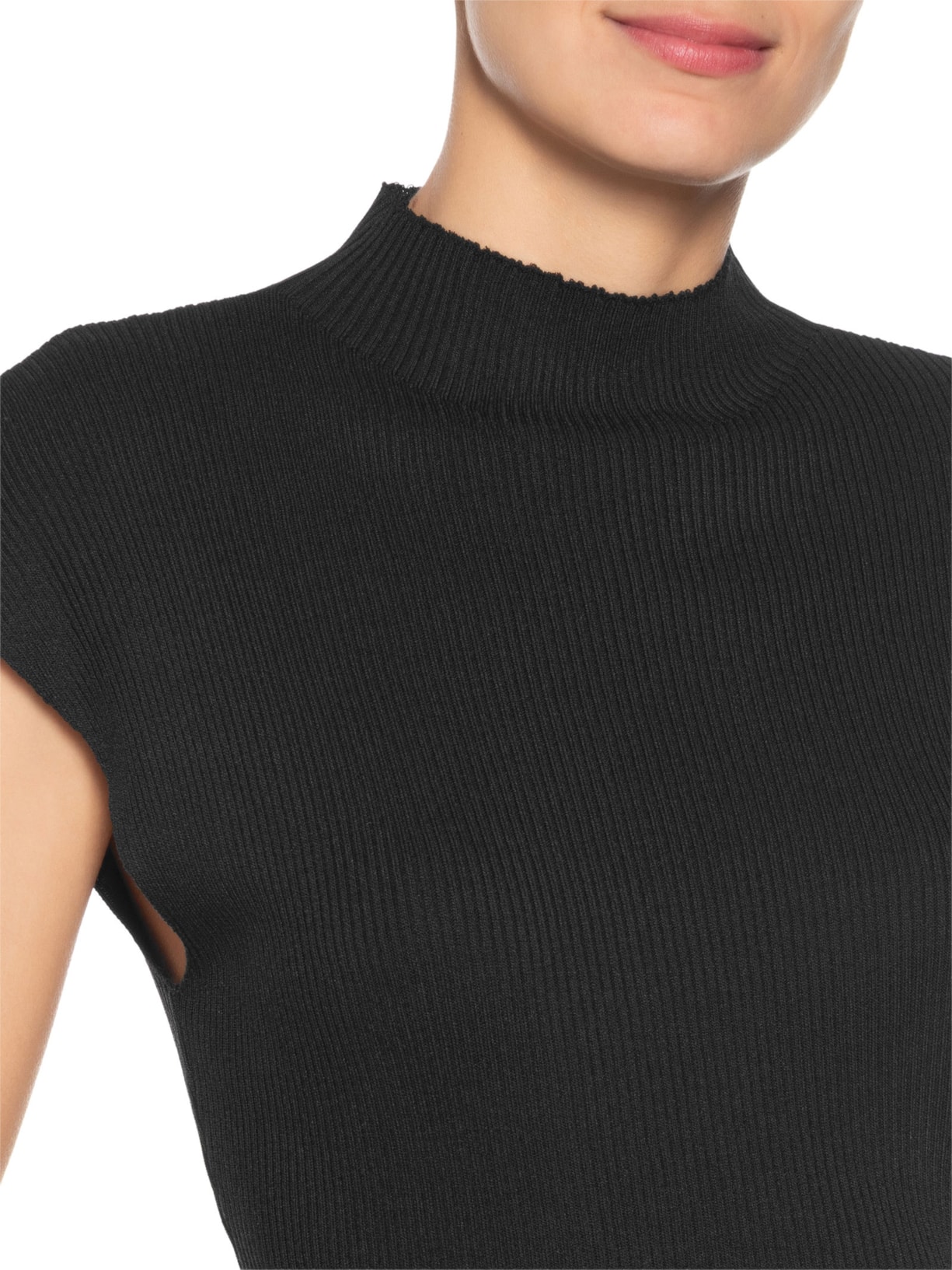 Regata Feminina em Tricot Preto Market 33